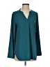 Timeson 100% Polyester Teal Long Sleeve Blouse Size S - photo 1