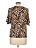 Venus Animal Print Brown Short Sleeve Blouse Size L - photo 2