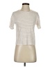 Vince. Stripes Ivory Short Sleeve Turtleneck Size S - photo 1
