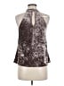 Design Lab Lord & Taylor Silver Sleeveless Blouse Size M - photo 2