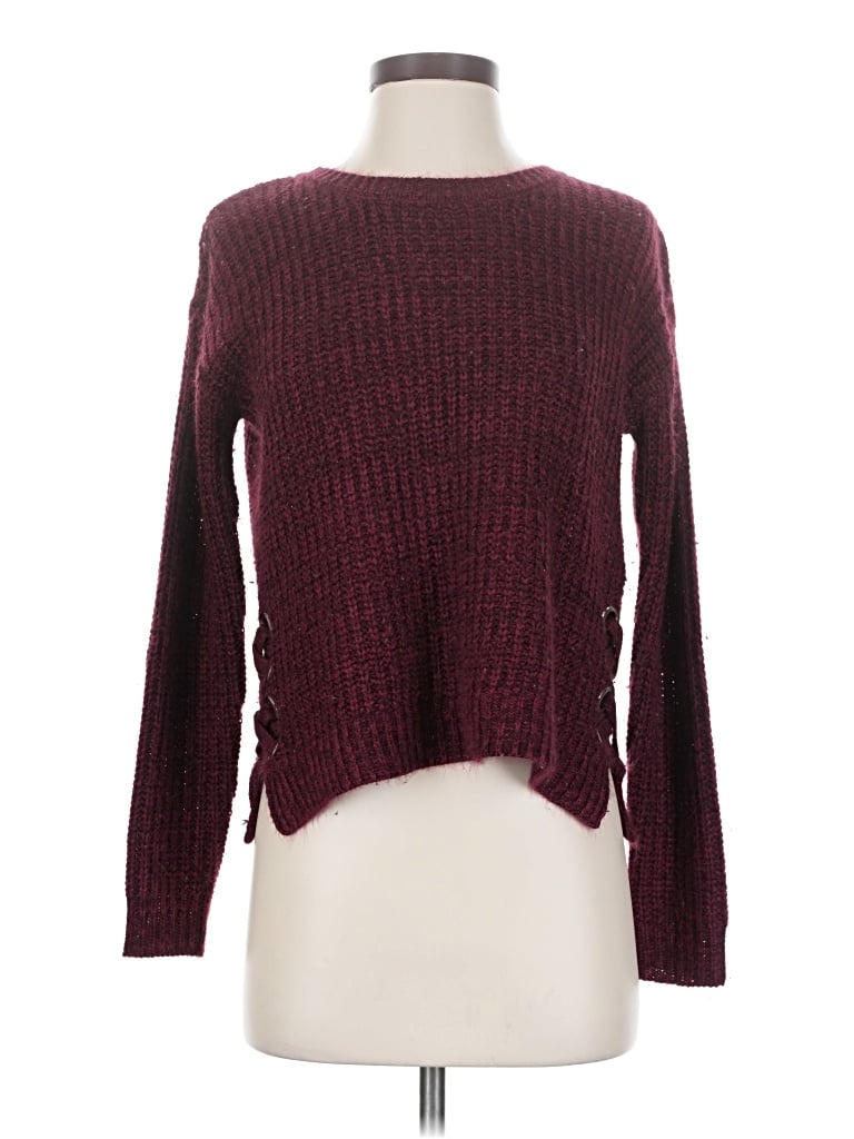 Pre-owned It's Our Time Pullover Sweater In Burgundy