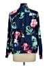 Susan Graver Floral Blue Track Jacket Size L - photo 2