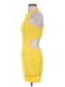 Unbranded Solid Yellow Cocktail Dress Size S - photo 5