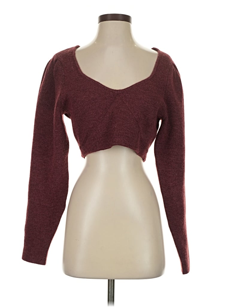 Pre-owned Nbd Cardigan Sweater In Burgundy