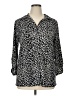 G Collection Animal Print Black 3/4 Sleeve Blouse Size 1X - photo 1