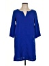 H&M 100% Polyester Solid Blue Casual Dress Size 10 - photo 1