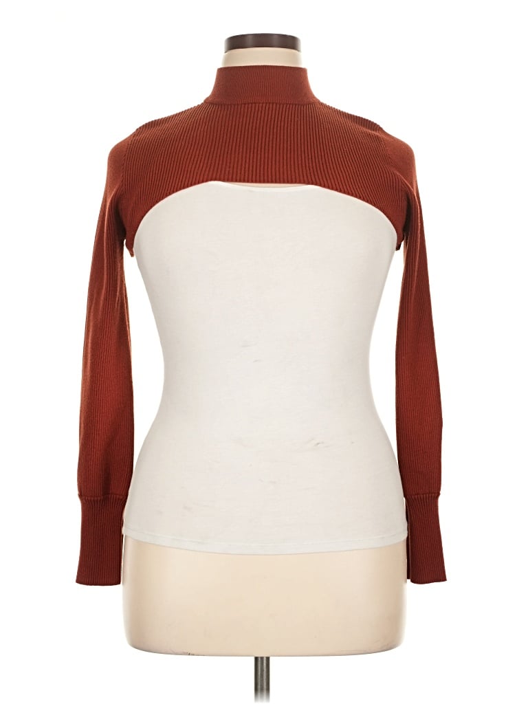 Pre-owned Ashley Stewart Turtleneck Sweater In Brown