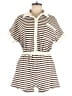 She + Sky Stripes Brown Romper Size S - photo 1