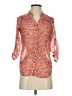 Assorted Brands Floral Pink 3/4 Sleeve Button-Down Shirt Size S - photo 1