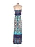 Bisou Bisou 100% Polyester Print Blue Casual Dress Size 4 - photo 2