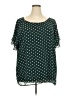 In'Voland 100% Polyester Polka Dots Green Short Sleeve Blouse Size 22W - photo 1