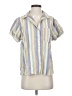 Universal Thread Stripes Blue Short Sleeve Blouse Size XS - photo 1