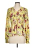Carolina Belle 100% Polyester Floral Yellow Long Sleeve Blouse Size L - photo 2
