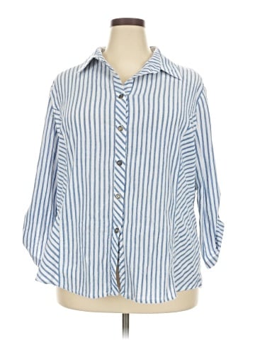Draper's & Damon's 3/4 Sleeve Button-Down Shirt (view 1)