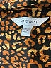 Nine West 100% Polyester Animal Print Brown Long Sleeve Blouse Size L (petite) - photo 7