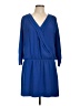 Express 100% Polyester Solid Blue Casual Dress Size L - photo 1