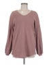 Elegantees Burgundy Long Sleeve Blouse Size M - photo 1
