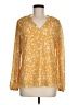 Unbranded 100% Polyester Yellow Long Sleeve Blouse Size M - photo 1