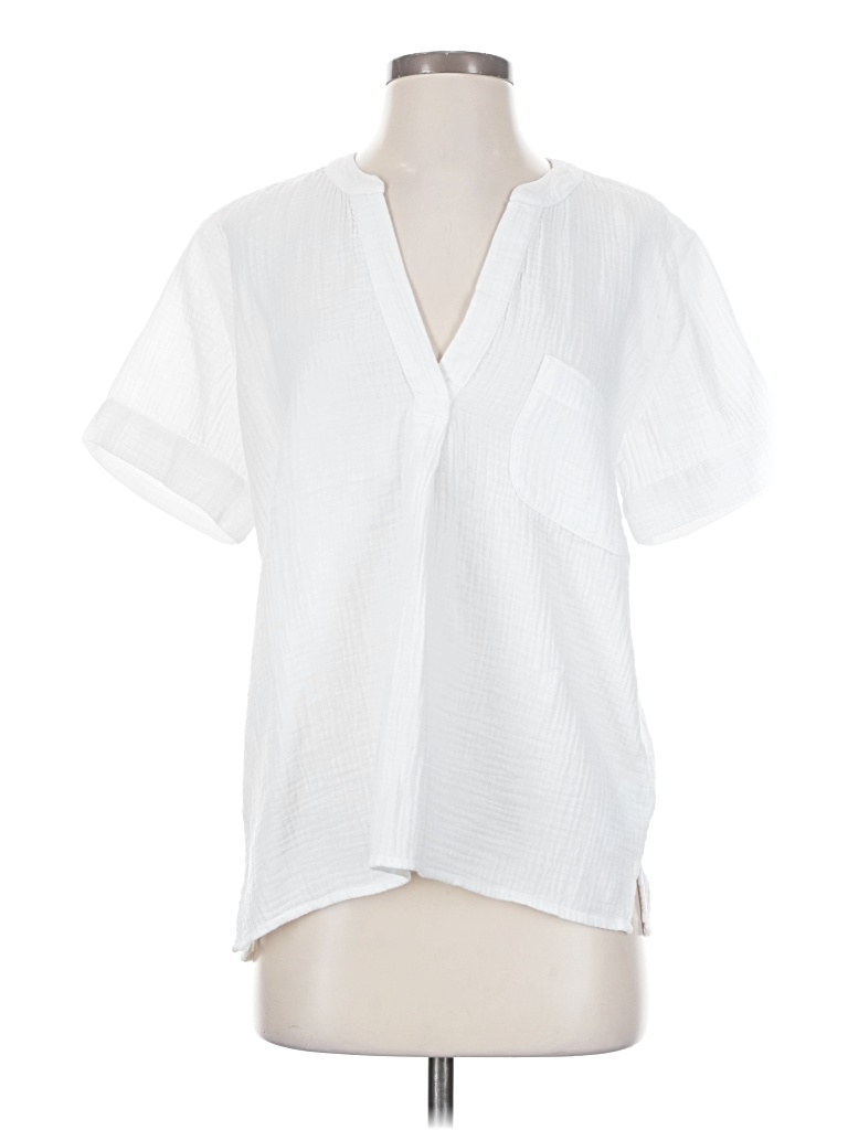 Pre-owned Jcrew Short Sleeve Blouse In White