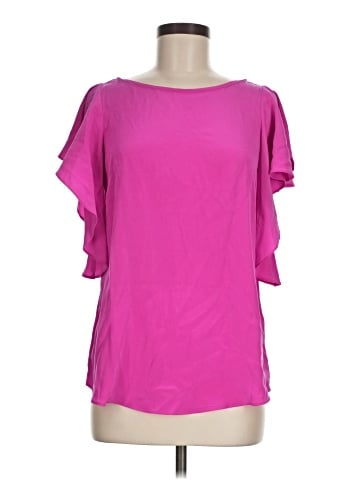Milly Short Sleeve Silk Top (view 1)