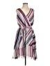 Jennifer Lopez 100% Polyester Stripes Pink Cocktail Dress Size L - photo 1