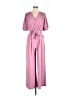 Gal Meets Glam 100% Polyester Solid Pink Jumpsuit Size 10 - photo 1