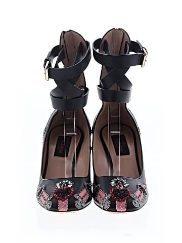 Valentino Leather Love Blade Embellished Heels (view 2)