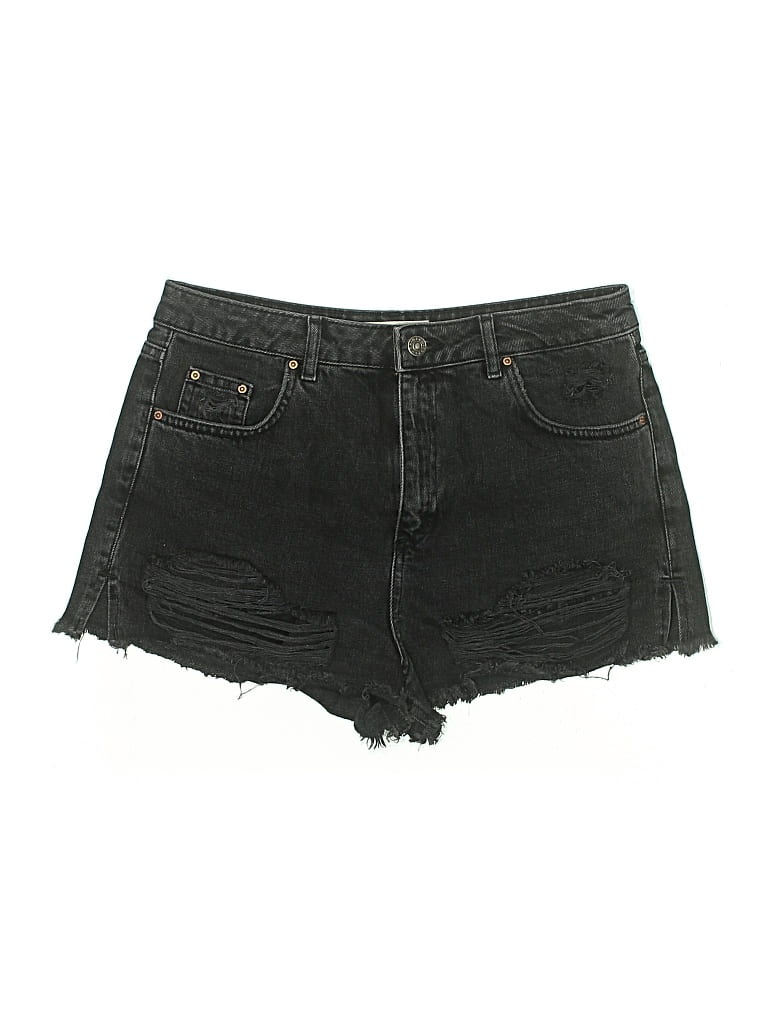 Pre-owned Topshop Denim Shorts In Black