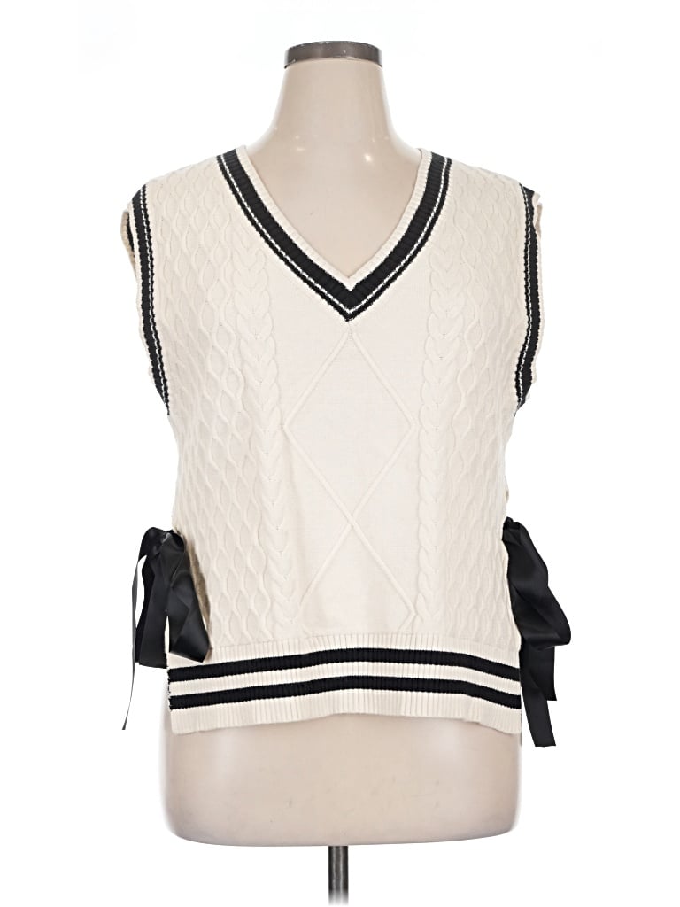 Pre-owned Lulus Sleeveless Blouse In White