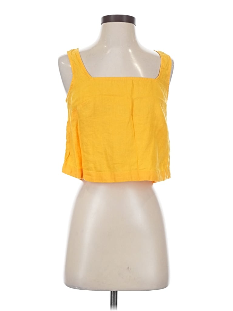 Pre-owned Jcrew Tank Top Yellow Square Neckline Tops