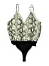 TOBI 100% Polyester Animal Print Snake Print Ivory Green Bodysuit Size L - photo 1