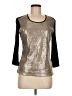 Gerry Weber 100% Polymide Metallic Silver 3/4 Sleeve Top Size 6 - photo 1