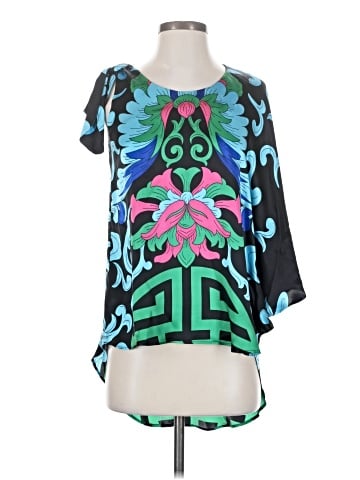 VOOM by Joy Han Short Sleeve Silk Top (view 1)