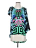 VOOM by Joy Han 100% Silk Teal Short Sleeve Silk Top Size XS - photo 1