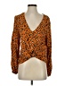 Vixbe 100% Rayon Orange Long Sleeve Blouse Size S - photo 1