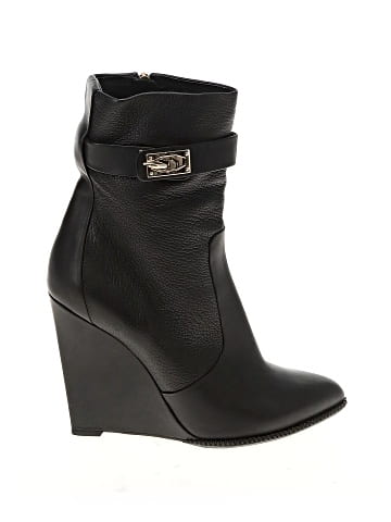Givenchy Leather Shark-Lock Wedge Ankle Boots (view 1)