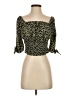 She + Sky 100% Polyester Green 3/4 Sleeve Top Size S - photo 1