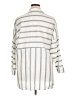Zara Basic 100% Cotton Stripes Ivory 3/4 Sleeve Button-Down Shirt Size XL - photo 2
