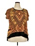 Signature Studio 100% Polyester Orange Short Sleeve Top Size 2X - photo 1