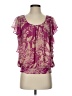Black Rainn 100% Polyester Purple Short Sleeve Blouse Size S - photo 1