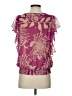 Black Rainn 100% Polyester Purple Short Sleeve Blouse Size S - photo 2