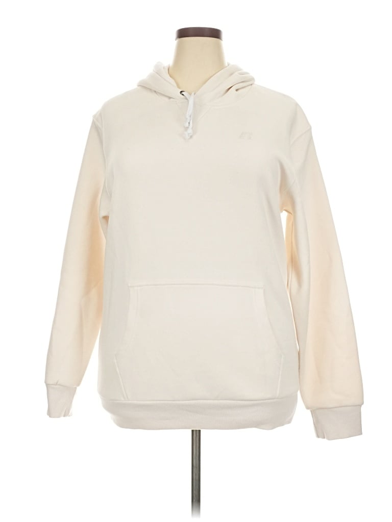Pre-owned Russell Athletic Zip Up Hoodie In Ivory