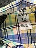 Carter's 100% Cotton Plaid Yellow Long Sleeve Button-Down Shirt 9-12 MO / 12 MO - photo 3