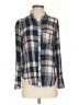 Dna Couture 100% Rayon Plaid Blue Long Sleeve Button-Down Shirt Size S - photo 1