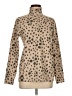 Lands' End 100% Polyester Animal Print Tan Turtleneck Sweater Size 6 - 8 - photo 1