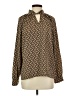 Shein Print Brown Long Sleeve Blouse Size S - photo 1