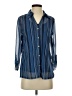 Joie De Vivre 100% Polyester Stripes Blue Long Sleeve Blouse Size S - photo 1
