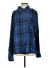 WeWoreWhat Plaid Blue Long Sleeve Button-Down Shirt Size S - photo 1