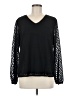 Angashion 100% Polyester Black Long Sleeve Blouse Size M - photo 1