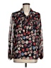 DKNY 100% Polyester Floral Black Long Sleeve Blouse Size M - photo 1